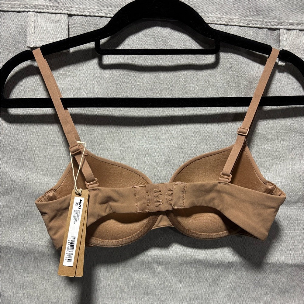SKIMS Fits Everybody Push Up Demi Sienna Nude Underwire Bra 32B - Picture 2 of 3